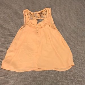 Light orange flowy back tank top